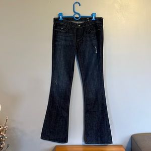 William Rast Dark Denim Flare Jeans, Size 27